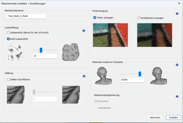 Mesh settings in Scene LT